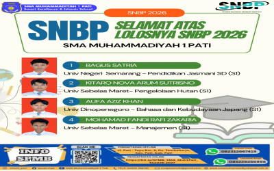 Membanggakan! 4 Siswa SMA Muhammadiyah 1 Pati Lolos SNBP 2026 ke Perguruan Tinggi Negeri Favorit
